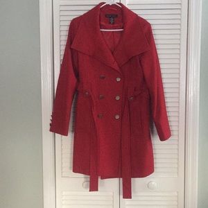 Red Wool trench coat